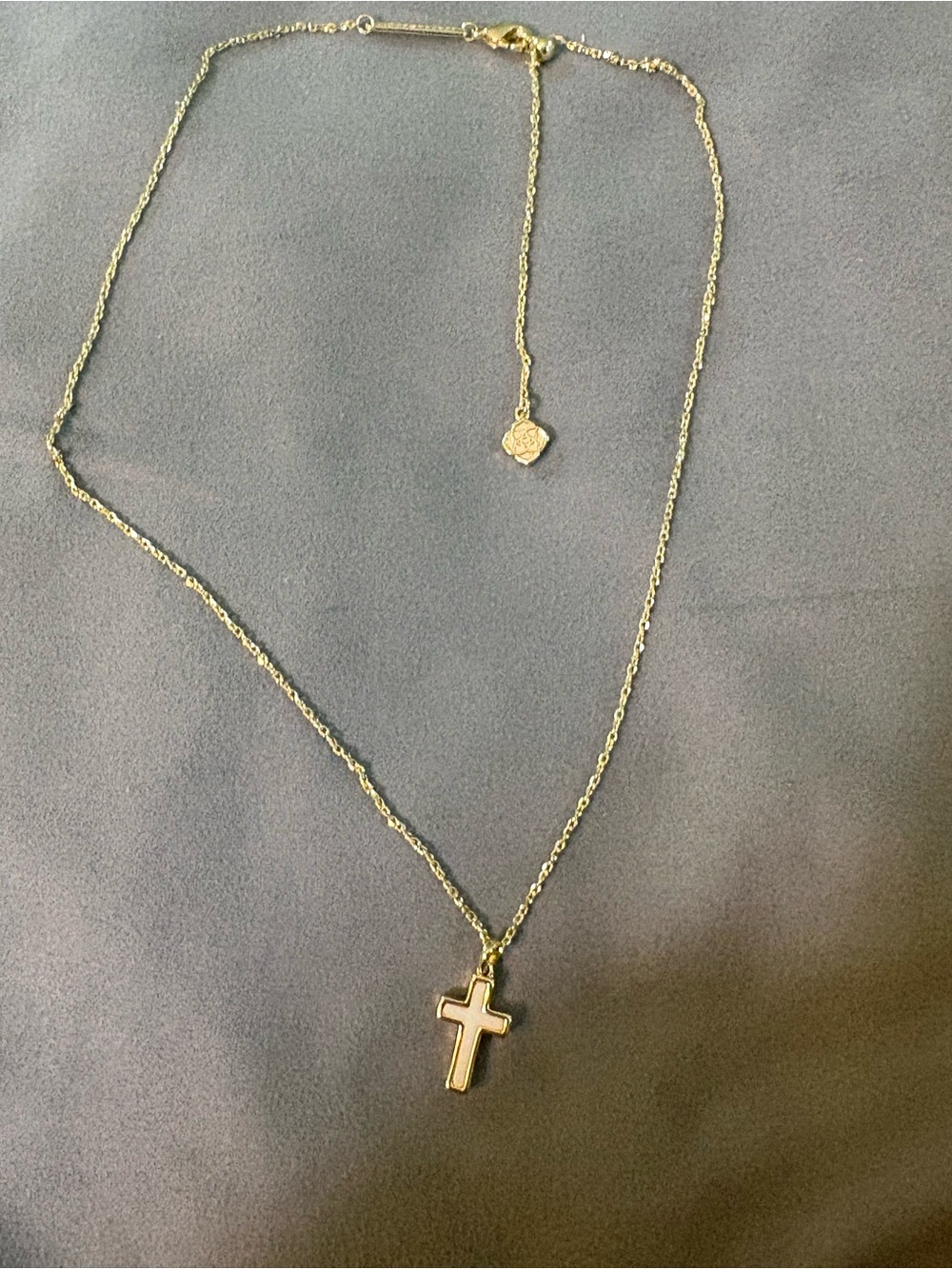 Kendra Scott Gold Cross Reversible Opal Necklace